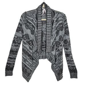 Derek Heart Flyaway Open Front Cardigan  w/ Empire Waist and Tab Collar Small
